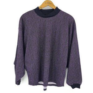 New VTG Crazee Wear Long Sleeve Shirt Mens Small Purple Black Gym 90s